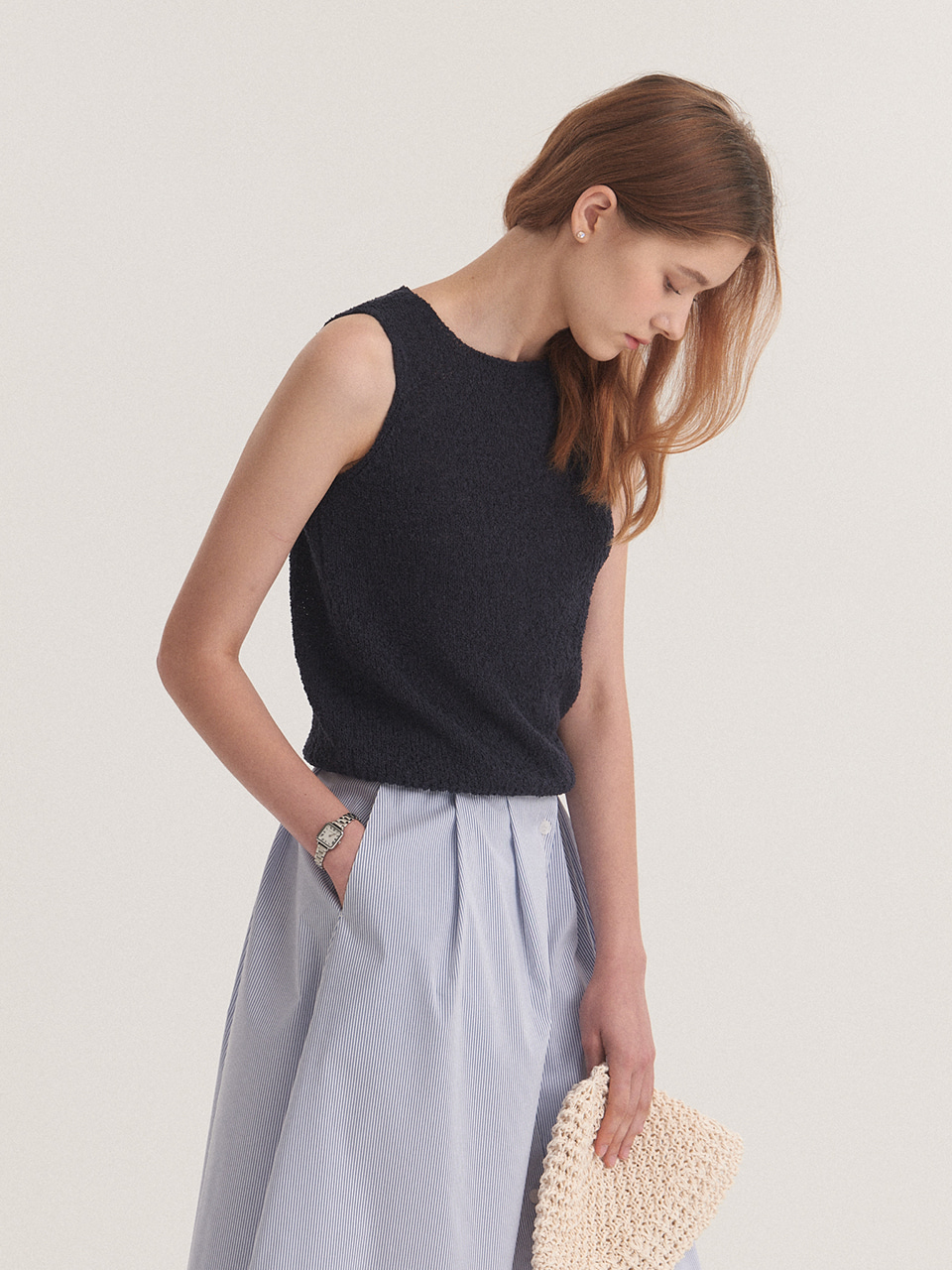 Round Sleeveless Knit_2color