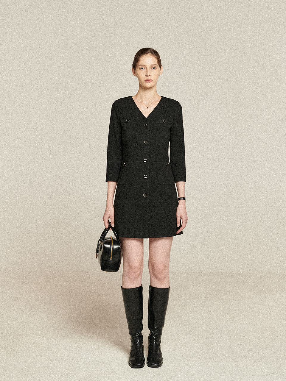 Cora Tweed Dress_Black