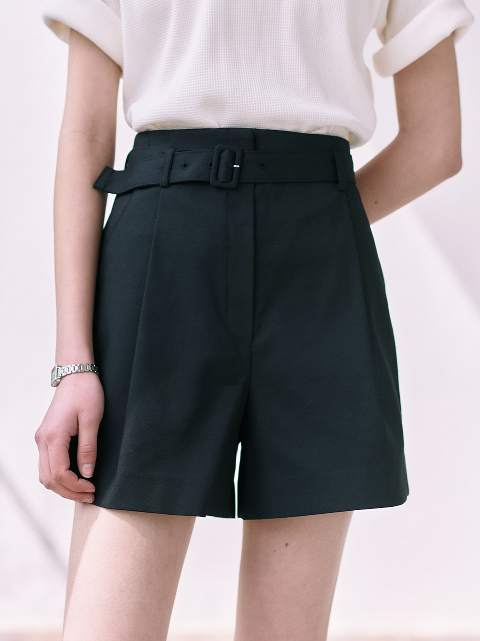 Belted Pintuck Short Pants_3color